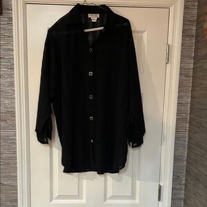 Elegant Black Sheer Swim Coverup